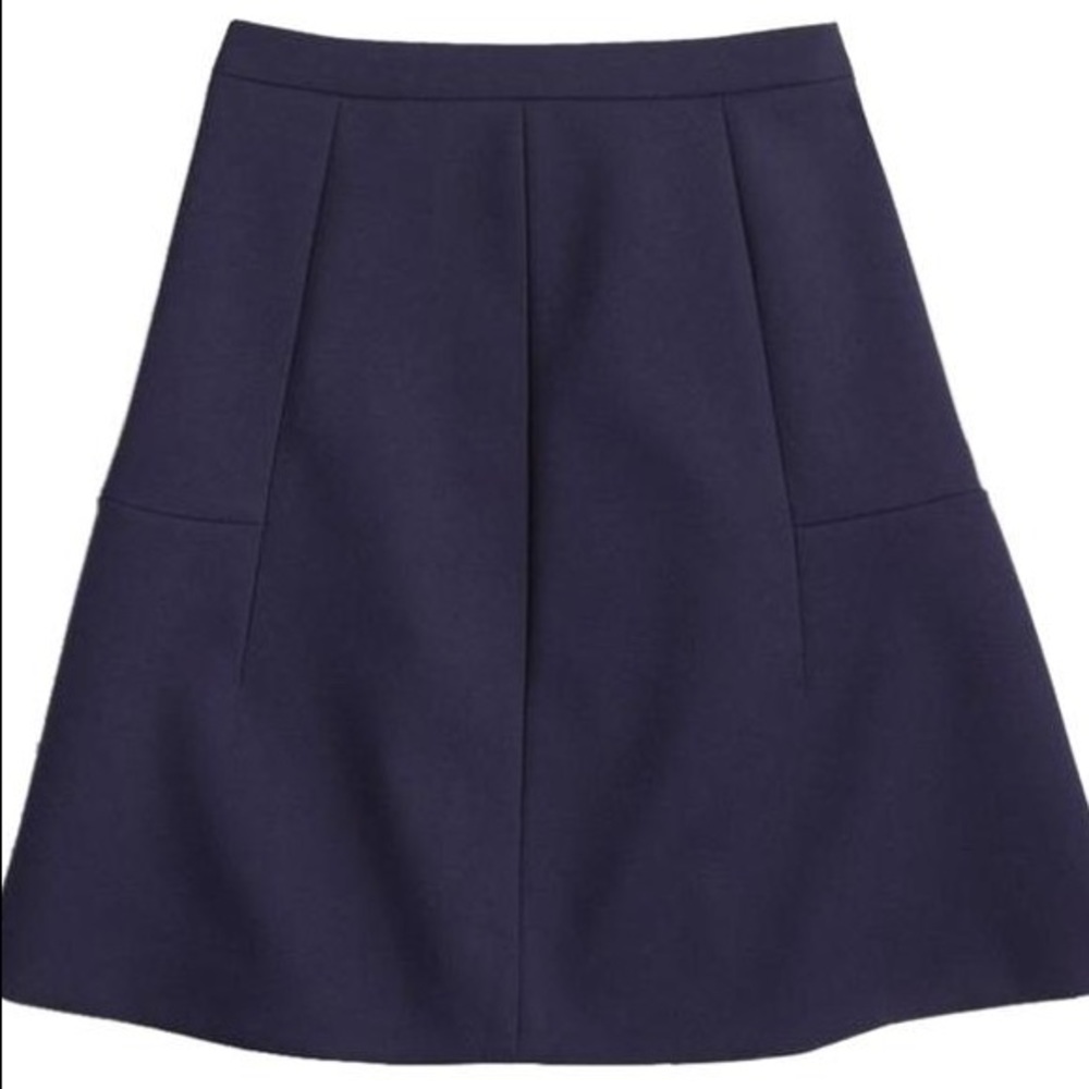 J. Crew Flared Navy Skirt